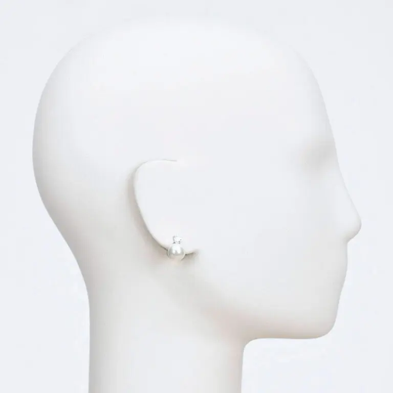 orecchino clip perla zircone