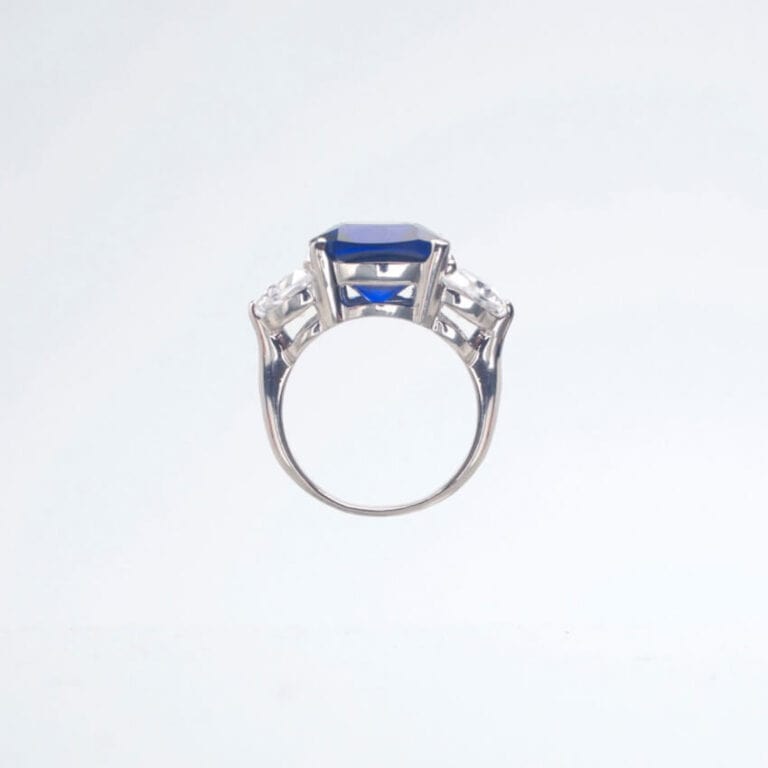 Anello argento zirconi blu zaffiro