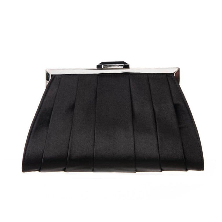 Pochette plissettata chiusura gioiello colore nero 2