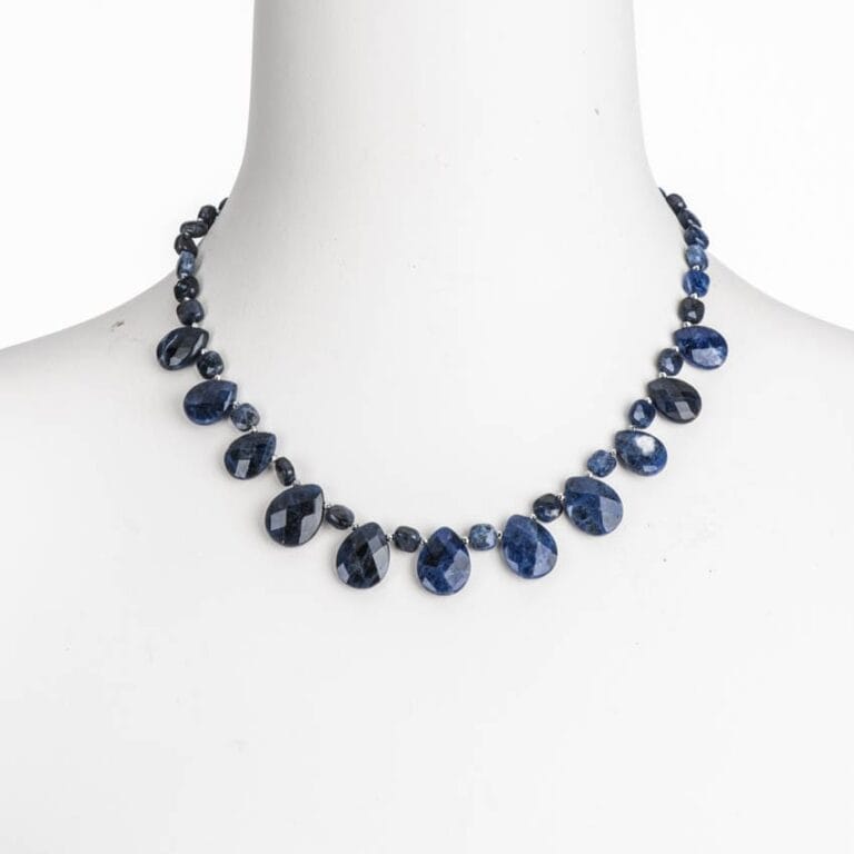 Collana girocollo gocce sodalite