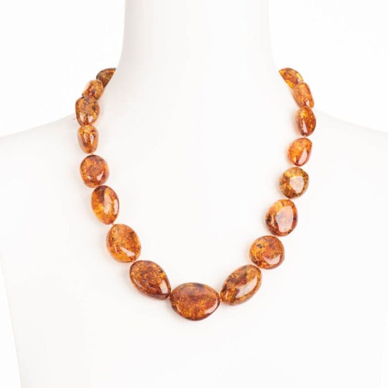 Collana girocollo ambra baltica cognac